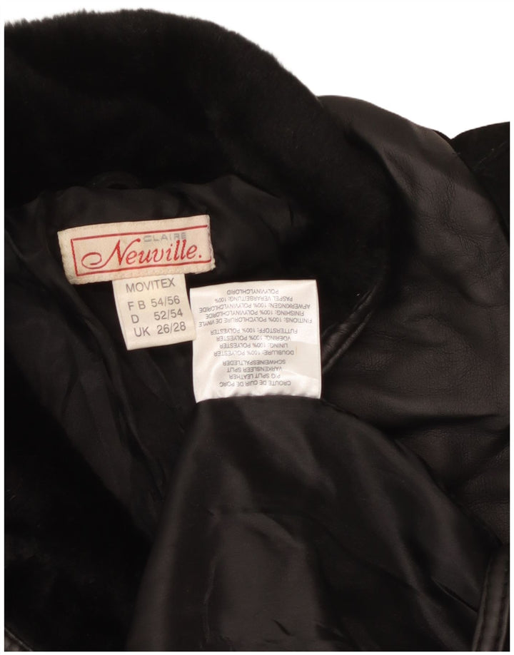 Jaqueta feminina de camurça Neuville Reino Unido 26/28 5XL couro preto