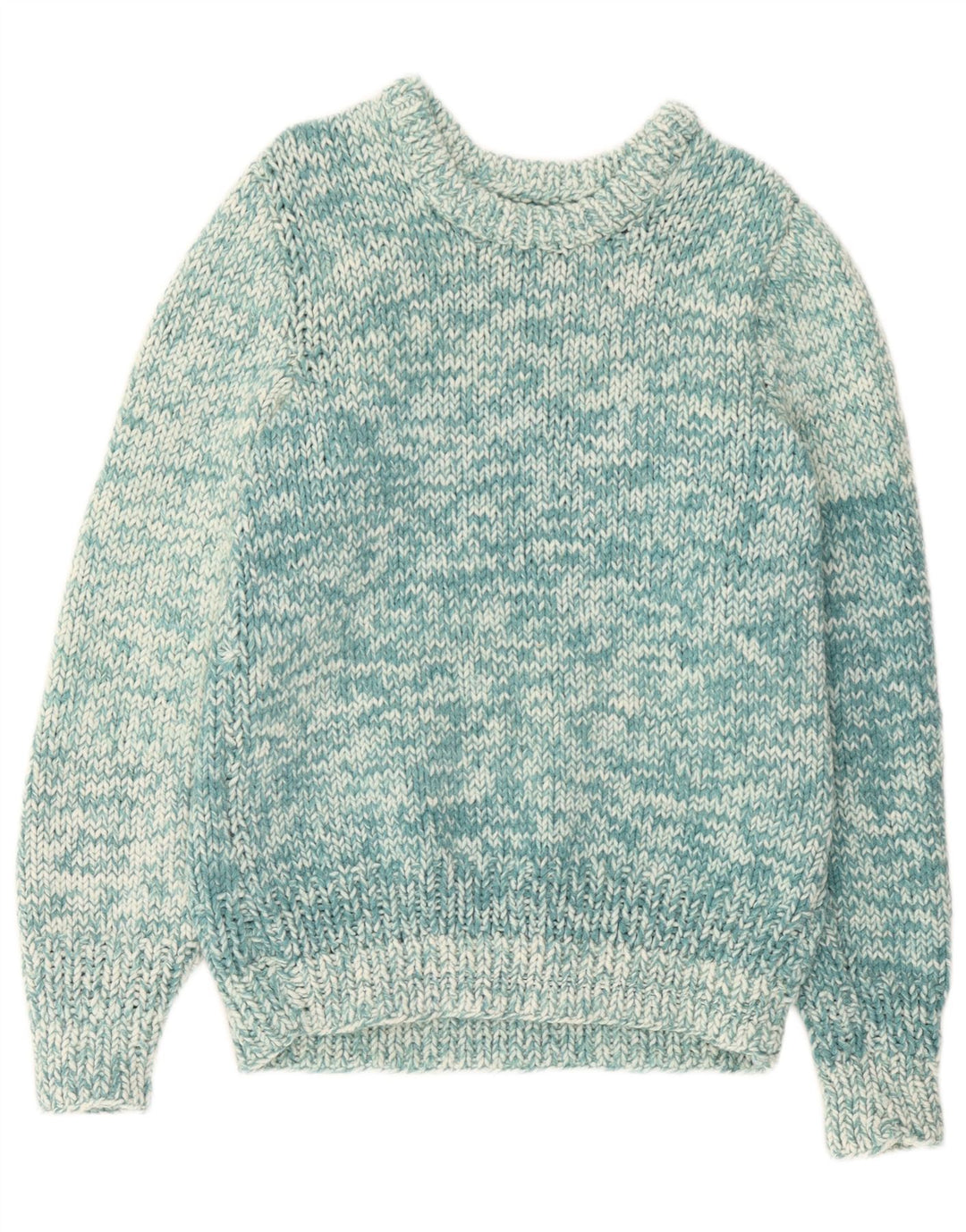 Suéter vintage masculino com gola canoa pequeno turquesa salpicado