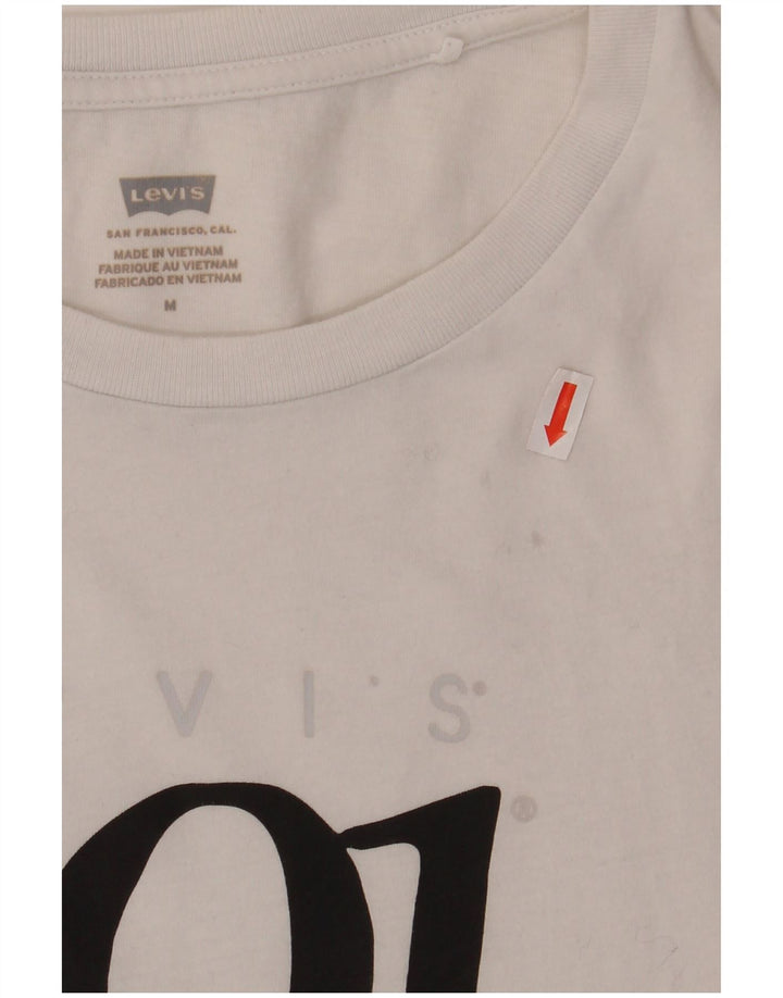 Camiseta feminina gráfica LEVI'S UK 14 médio branco