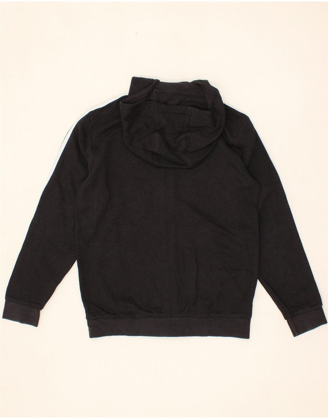 ADIDAS Boys Zip Hoodie Sweater 11-12 Years Black Vintage Adidas and Second-Hand Adidas from Messina Hembry 