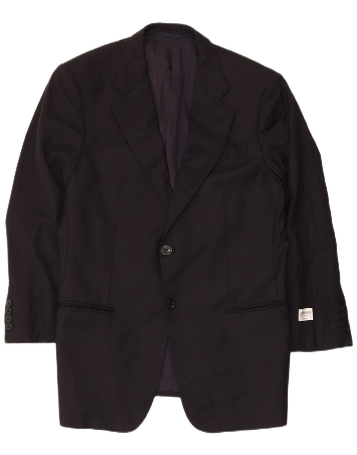 Jaqueta blazer masculina Armani Collezioni com 2 botões IT 50 grande lã preta