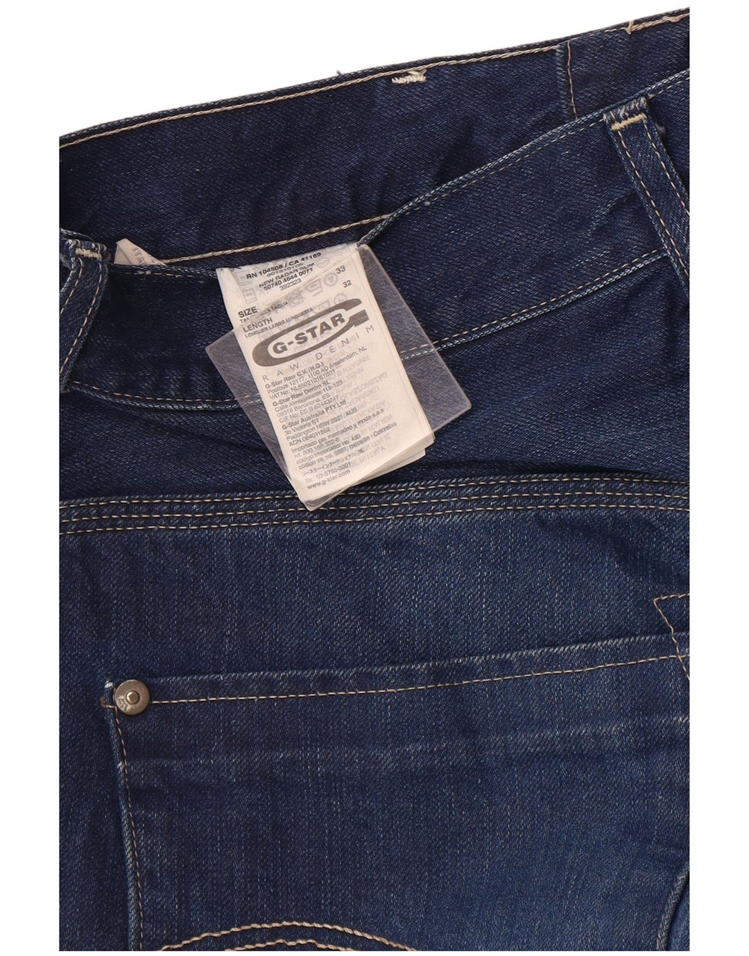 Jeans retos masculinos G-STAR W33 L32 algodão azul