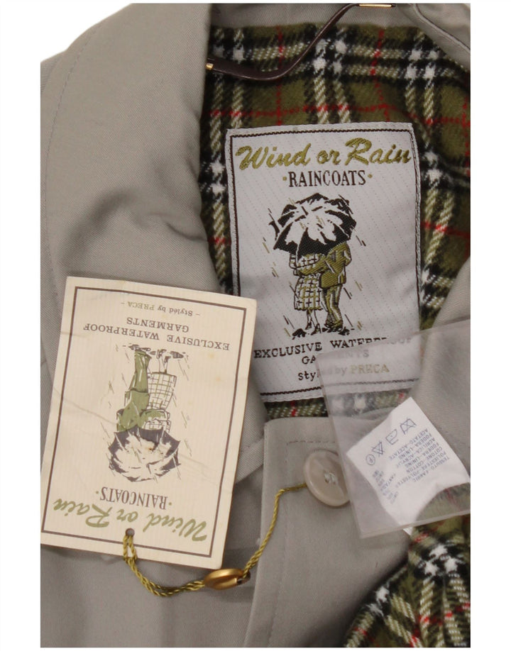 Trench coat masculino VINTAGE de ajuste solto IT 44 XS poliéster bege