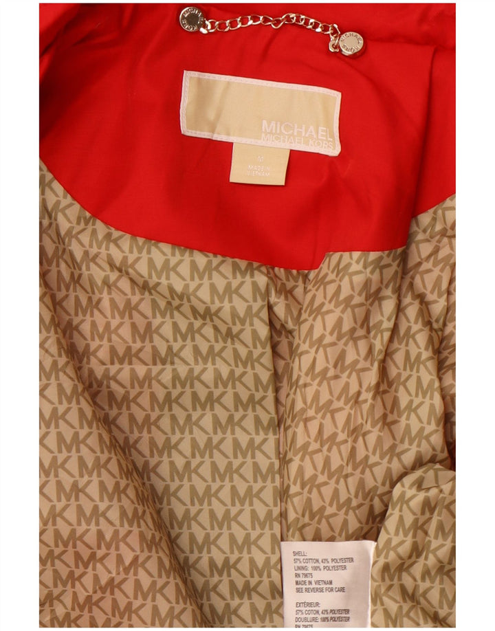Casaco impermeável feminino MICHAEL KORS Reino Unido 12 algodão vermelho médio