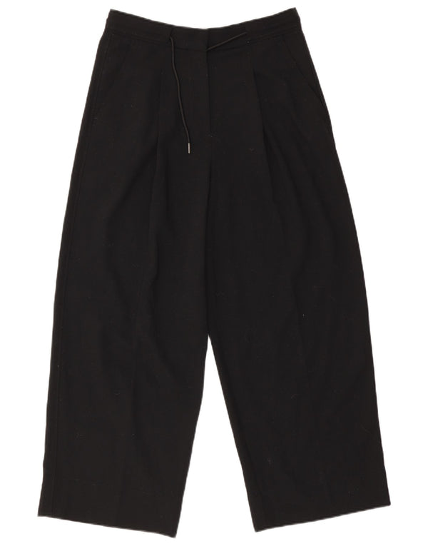 Calças cortadas femininas Marks & Spencer UK 10 pequenas W28 L25 pretas
