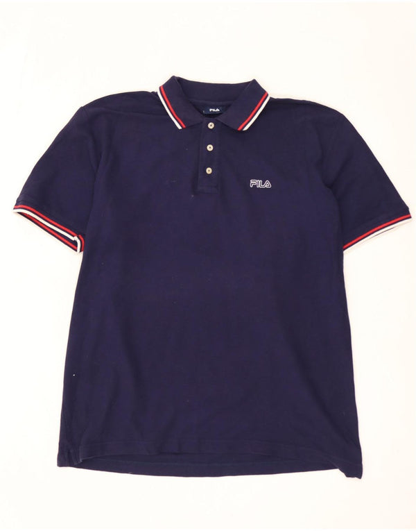 Camisa polo masculina FILA XL azul marinho algodão