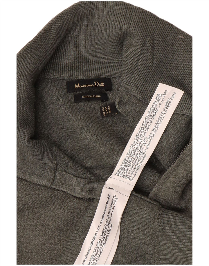 Suéter masculino MASSIMO DUTTI com zíper e gola XL viscose cinza
