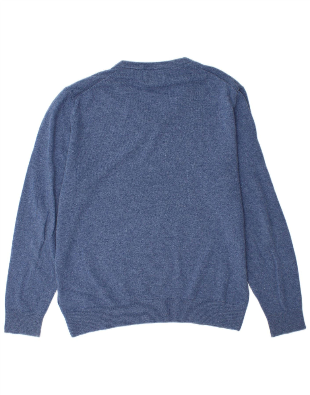 Suéter masculino Gant com decote em V grande lã azul
