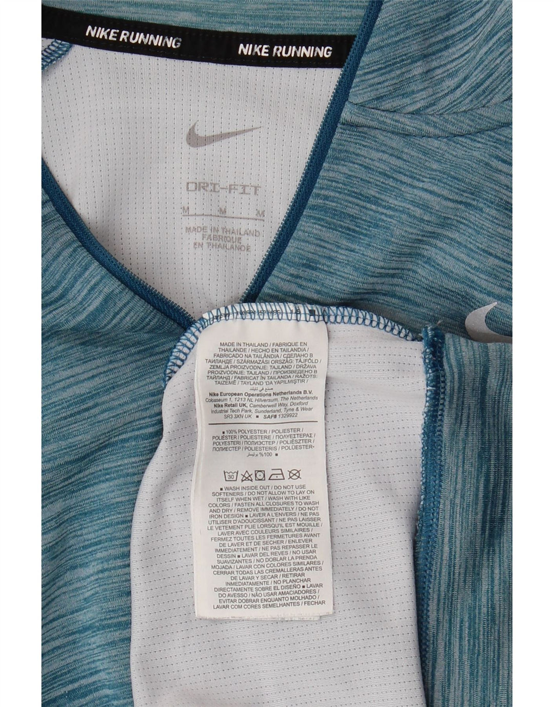 NIKE Womens Dri Fit Pullover Treino Top UK 14 Medium Blue Flecked