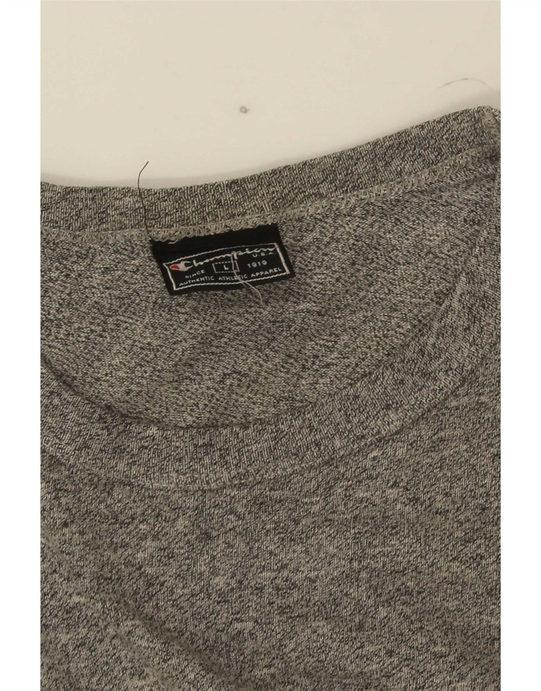 Camiseta masculina estampada Champion grande cinza manchado
