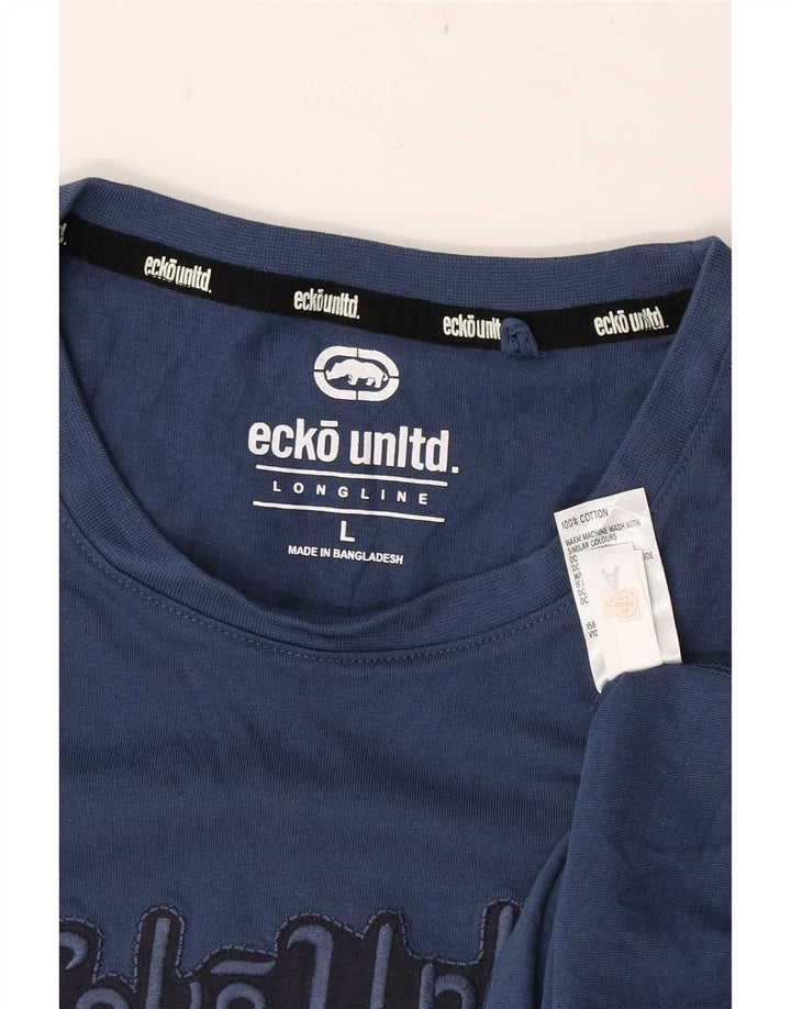 Camiseta gráfica masculina Ecko Unltd grande algodão azul marinho