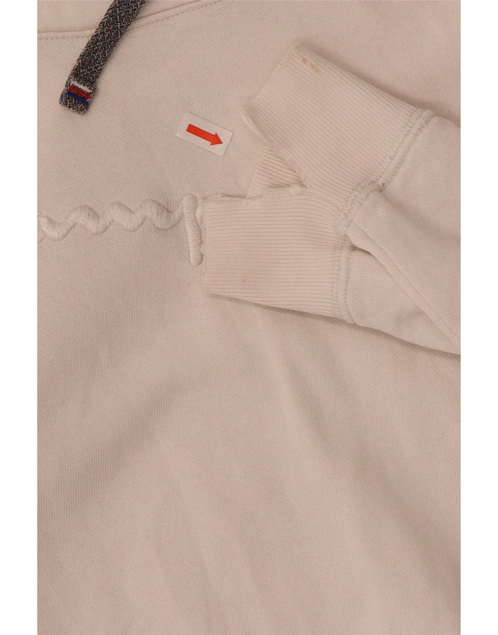 Jumper com capuz gráfico feminino Champion UK 14 médio branco