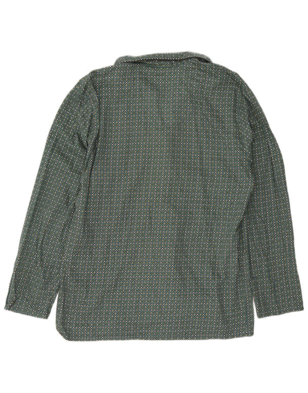 Camisa masculina Marks & Spencer grande algodão geométrico verde