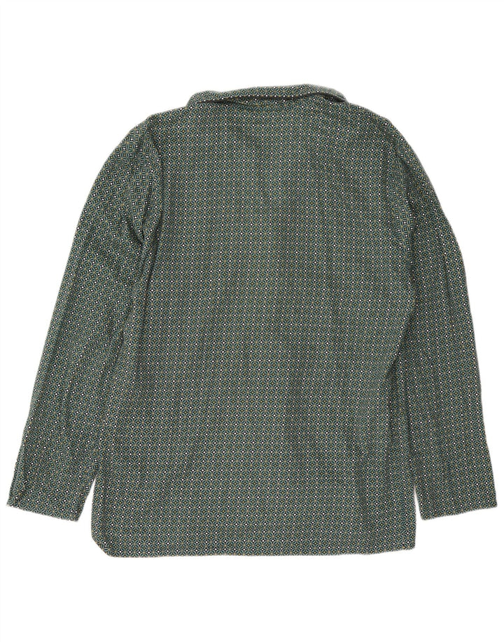 Camisa masculina Marks & Spencer grande algodão geométrico verde