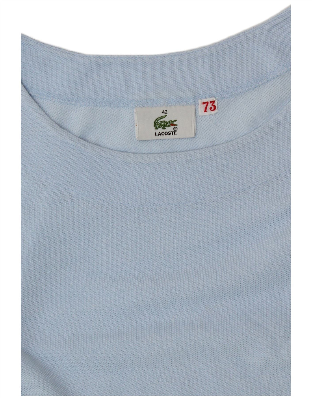 Camiseta feminina Lacoste tamanho superior 42 grande algodão azul