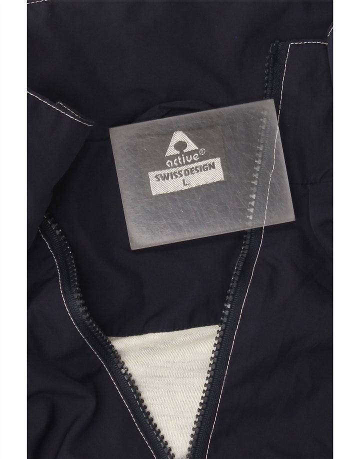 Jaqueta de treino masculina ativa grande bloco colorido azul marinho