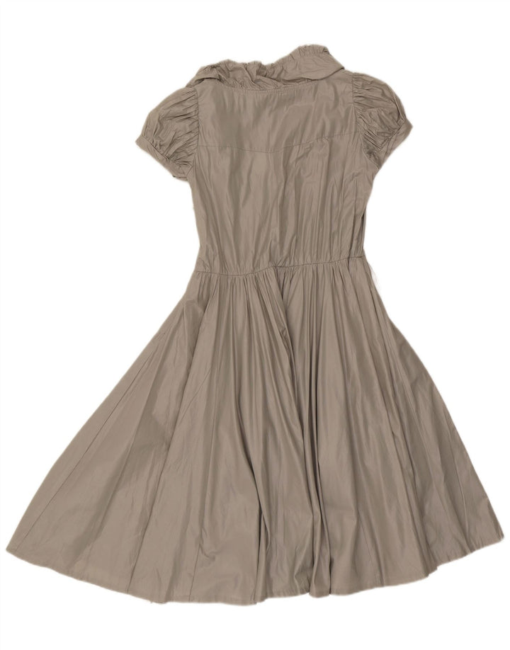 Vestido feminino Zara A-Line UK 12 poliéster cinza médio