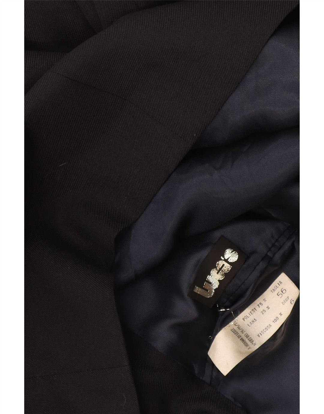 Jaqueta blazer masculina vintage com peito duplo IT 56 3XL poliéster preto