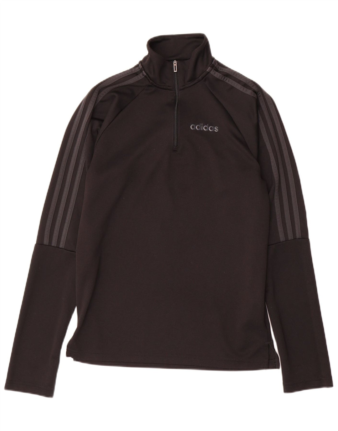 ADIDAS Mens Aeroready Zip Neck Pullover Treino Top Pequeno Preto