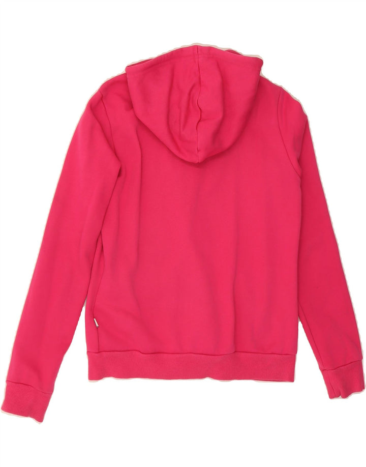 PUMA Womens Graphic Zip Hoodie Sweater UK 12 Medium Pink Cotton Vintage Puma and Second-Hand Puma from Messina Hembry 