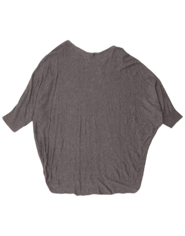 Suéter feminino de grandes dimensões com gola canoa Phase Eight Reino Unido 16 grande cinza
