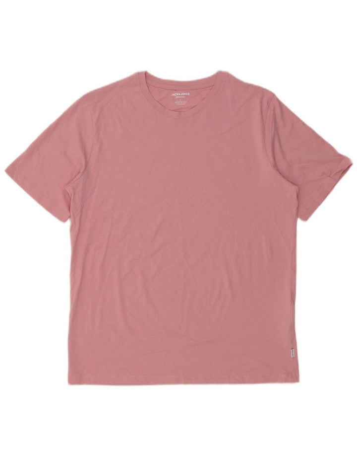 Camiseta masculina Jack & Jones grande algodão rosa