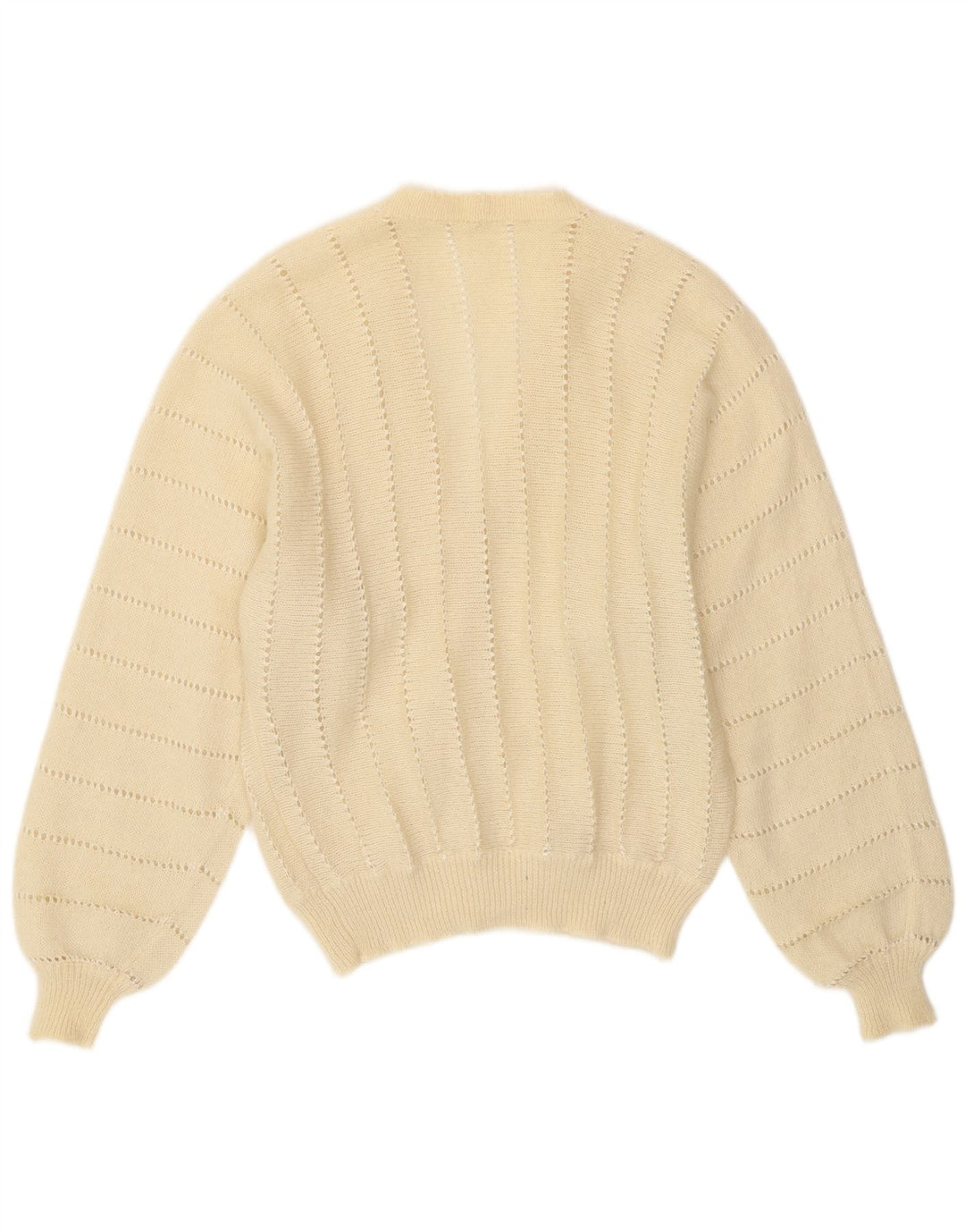 Suéter Cardigan Feminino Vintage UK 14 Médio Off White