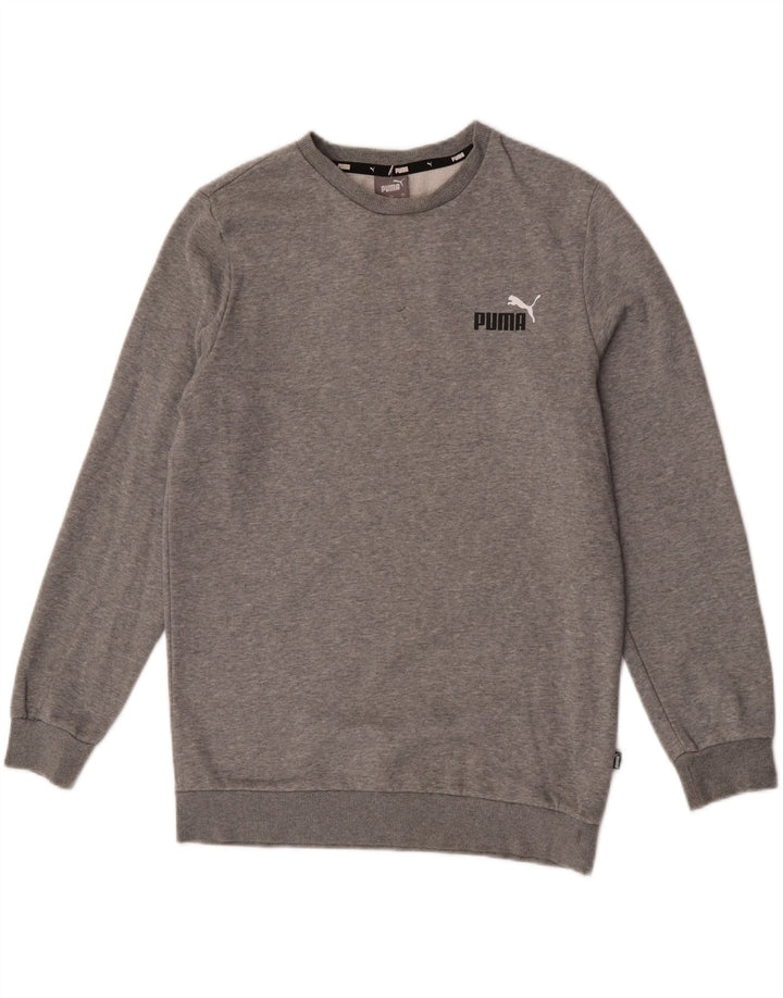 Puma moletom masculino jumper pequeno cinza manchado