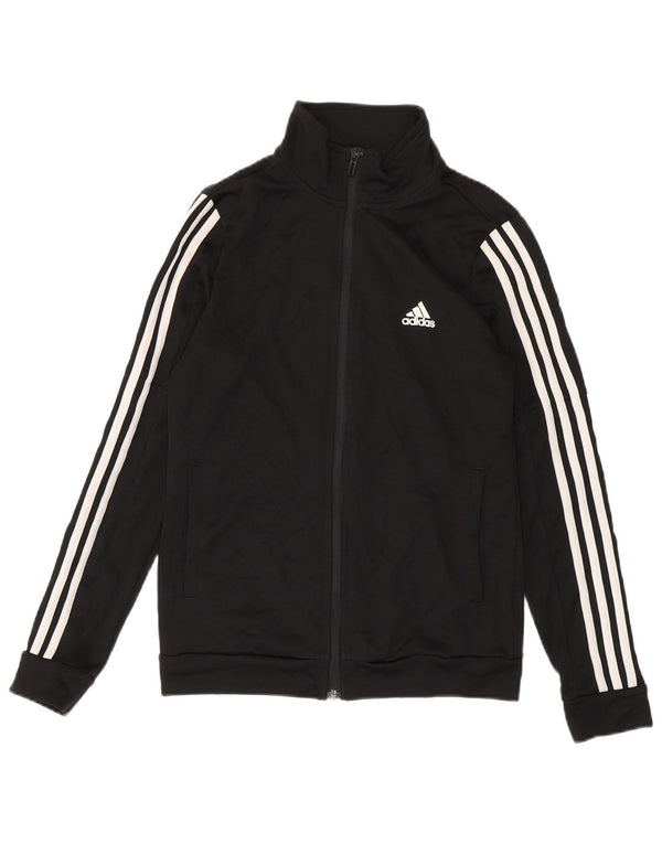 Adidas Womens Tracksuit Top Jacket UK 8/10 Pequeno Poliéster Preto