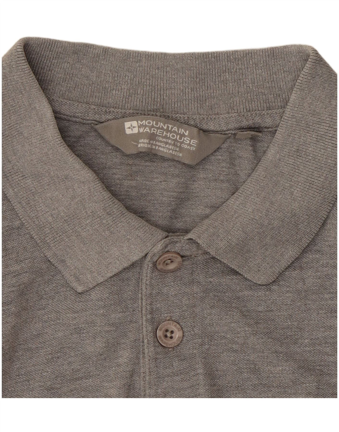 Camisa polo masculina de ajuste solto Mountain Warehouse algodão cinza médio