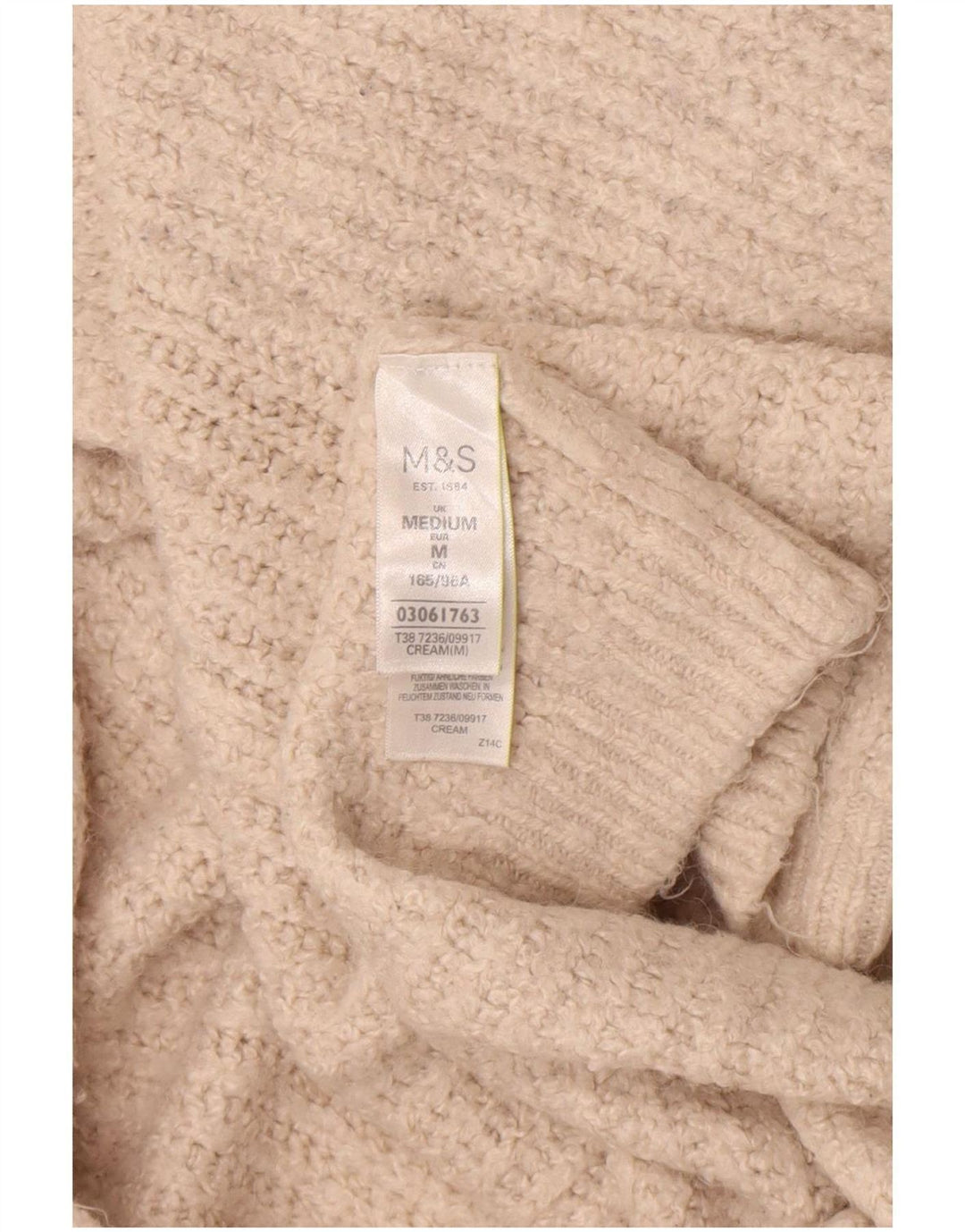 Suéter cardigã feminino Longline Marks & Spencer Reino Unido 12 Médio Off White