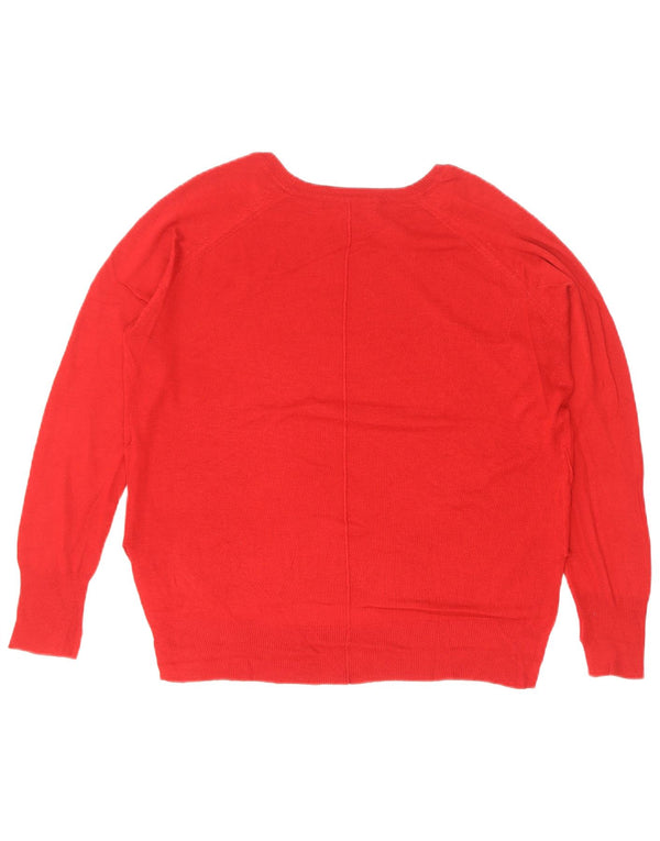 Zara Suéter feminino oversized com gola canoa Reino Unido 10 pequeno vermelho