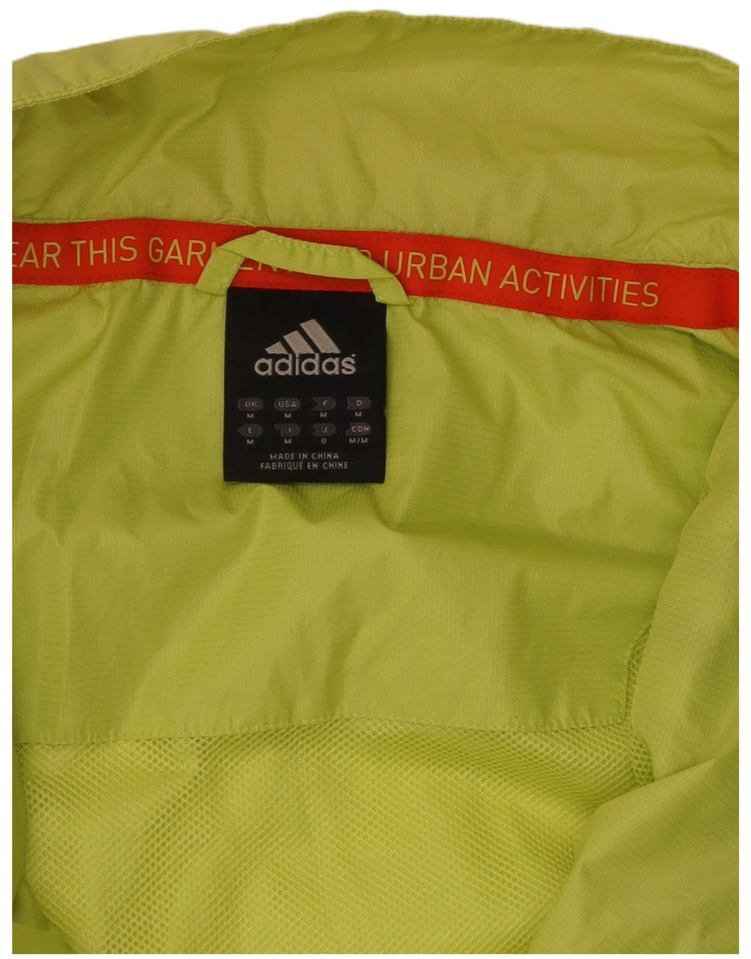 ADIDAS Mens Tracksuit Top Jacket Médio Amarelo Nylon