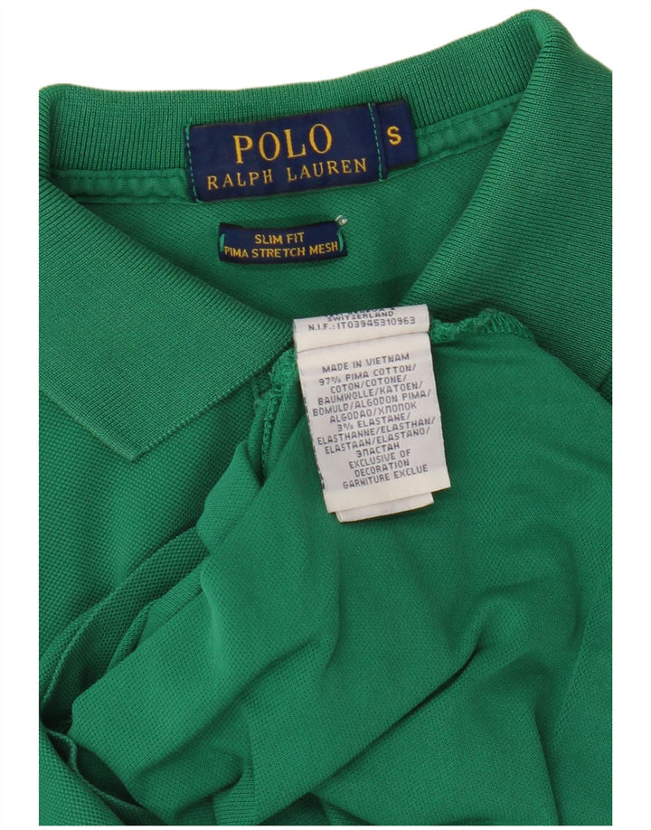 POLO RALPH LAUREN Camisa polo masculina slim fit pequena algodão verde
