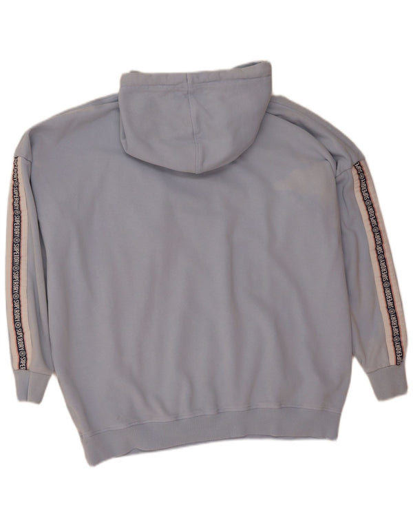 Suéter com capuz superdimensionado gráfico feminino Superdry Reino Unido 16 grande algodão azul