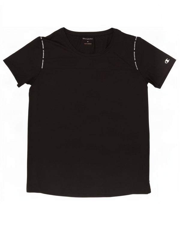 Camiseta feminina estampada Champion UK 12 poliéster preto médio
