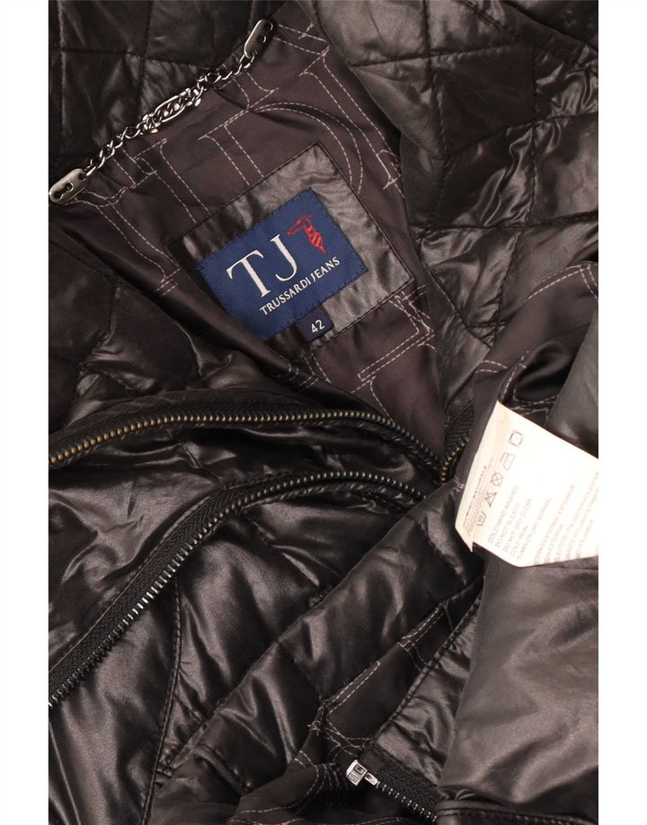 Trussardi Jeans Jaqueta acolchoada feminina IT 42 Poliéster preto médio