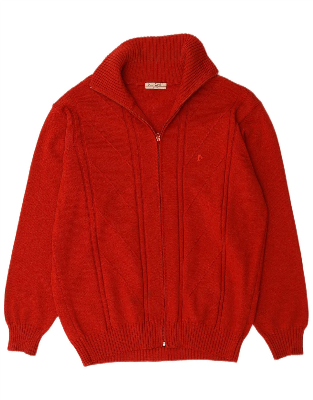 Suéter cardigã masculino Pierre Cardin grande lã vermelha