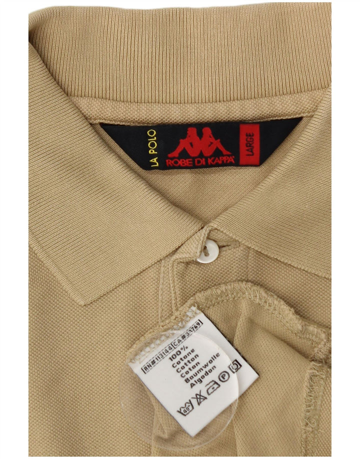 Camisa polo masculina Kappa grande algodão bege