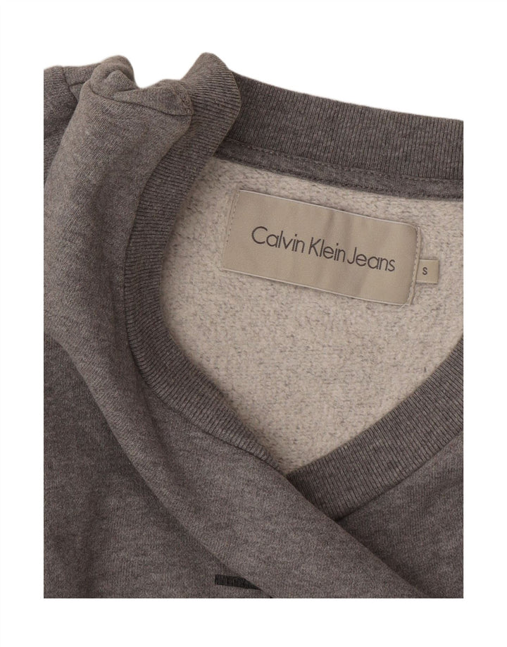 CALVIN KLEIN JEANS Suéter gráfico masculino pequeno cinza