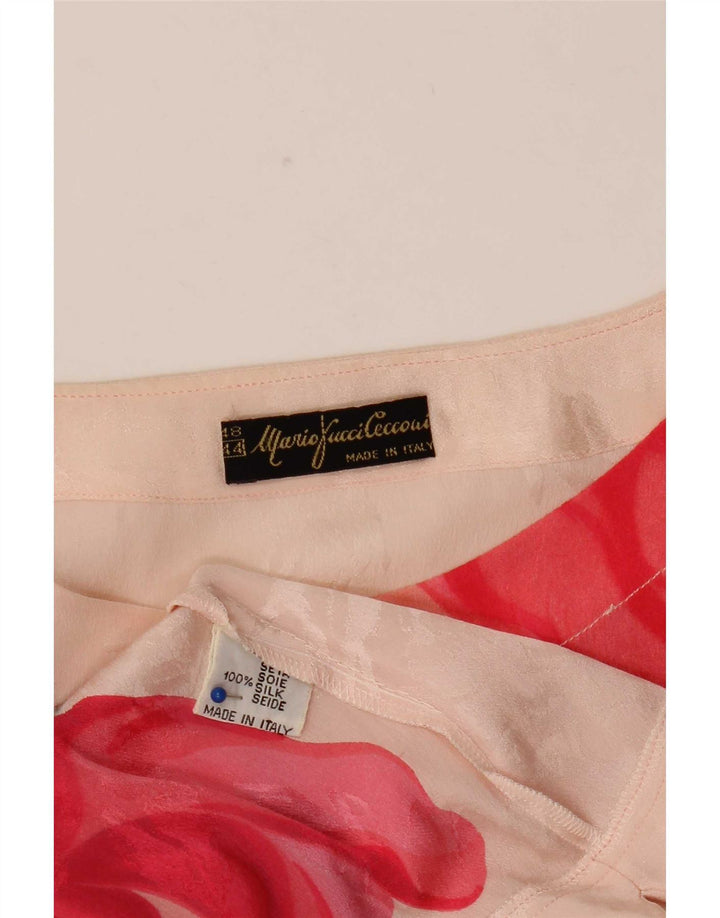 Blusa feminina Mario Pucci Cecconi transparente IT 44 médio rosa floral