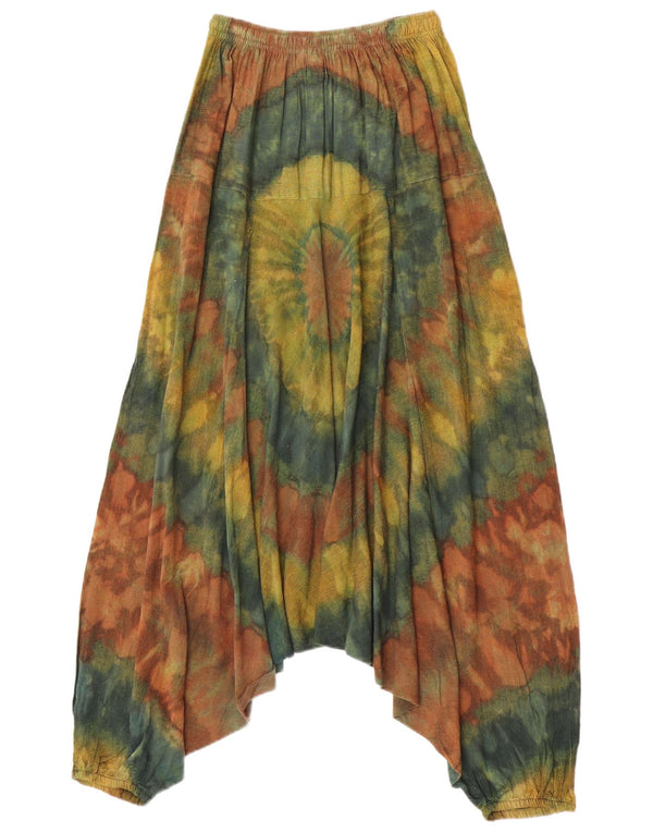 Calça Harém Feminina Vintage Grande W34 L27 Algodão Tie Dye Multicolorido