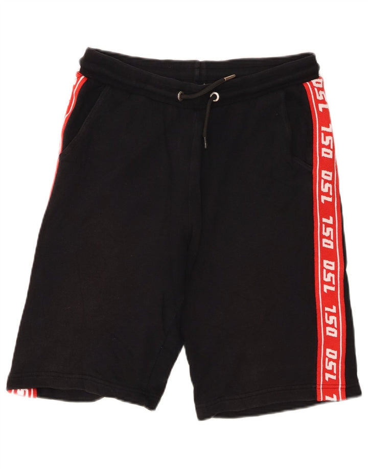 Shorts esportivos gráficos diesel para meninos 14-15 anos algodão preto