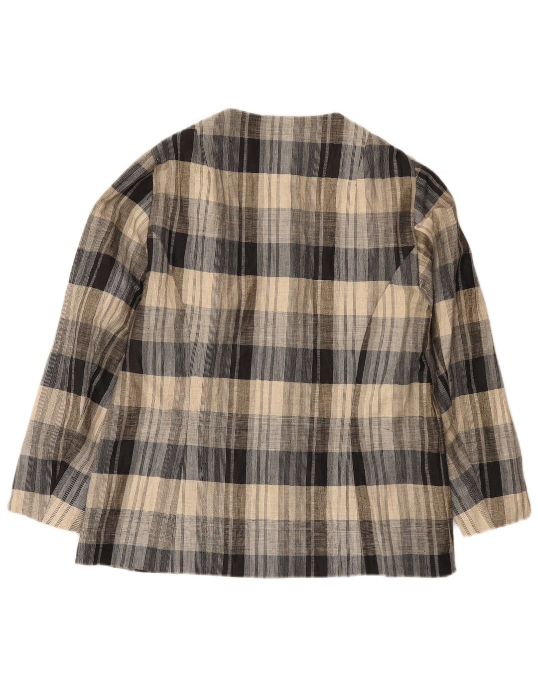 Jaqueta blazer feminina vintage com 5 botões UK 10 pequena xadrez cinza