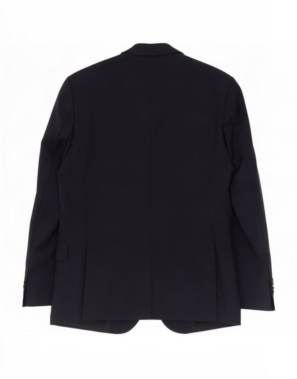 Hugo Boss Jaqueta blazer masculina de 2 botões UE 46 pequena lã virgem azul marinho