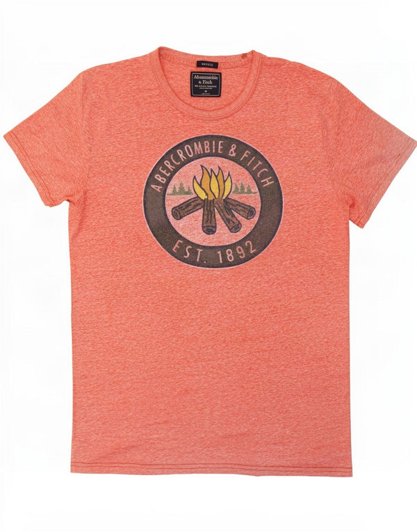 Camiseta masculina com estampa muscular Abercrombie & Fitch Top médio rosa manchado