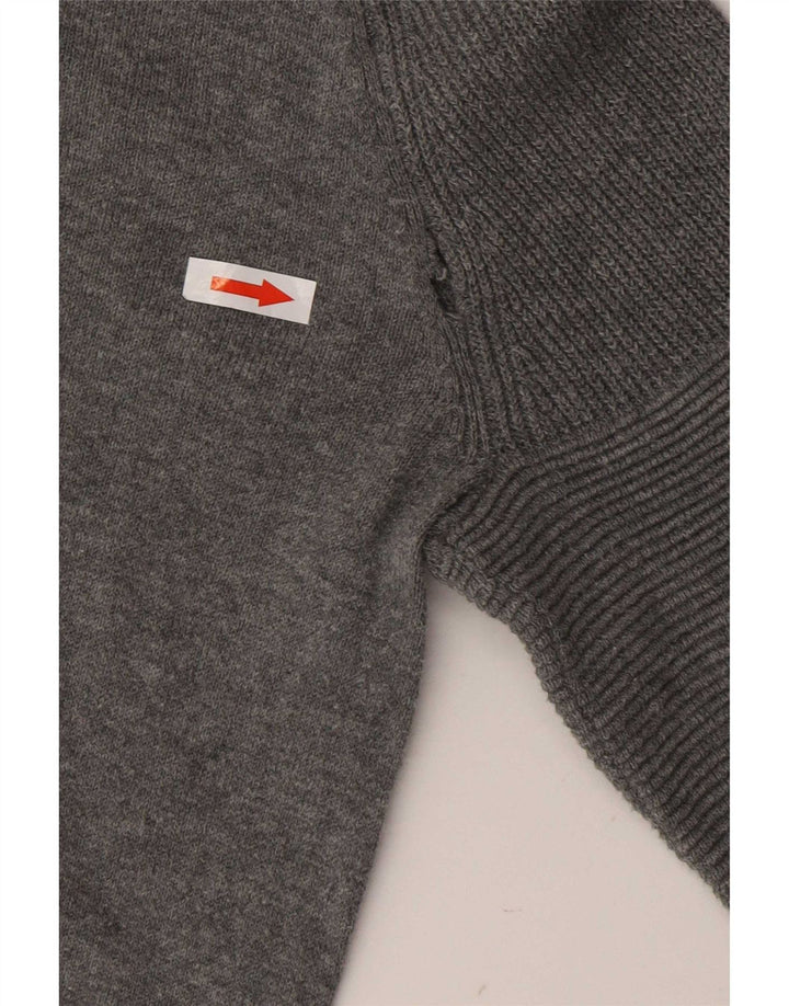 Zara Suéter masculino com gola redonda e algodão cinza pequeno