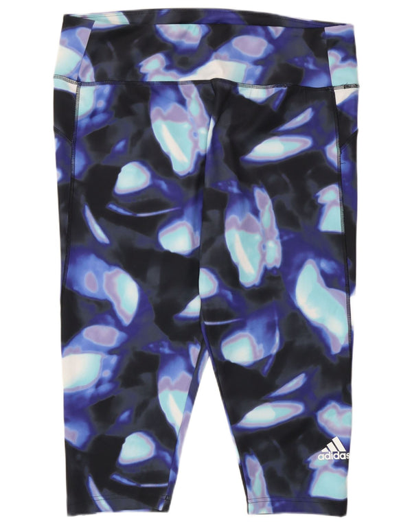 Adidas Mulher Aeroready Abstract Pattern Leggings Reino Unido 24/26 2XL Azul Marinho