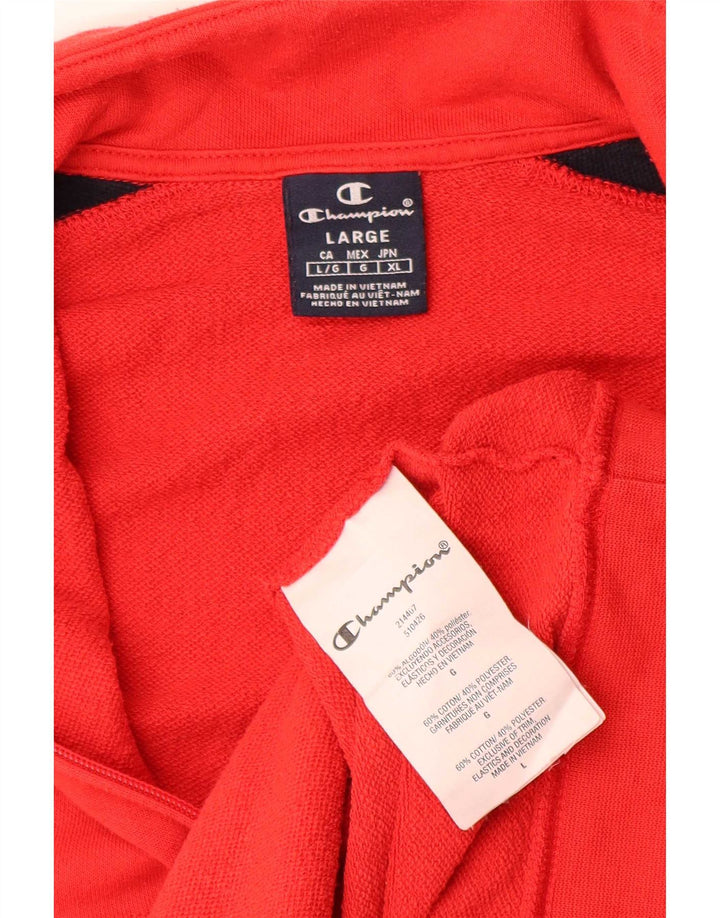Jaqueta masculina de agasalho Champion grande poliéster colorblock vermelho