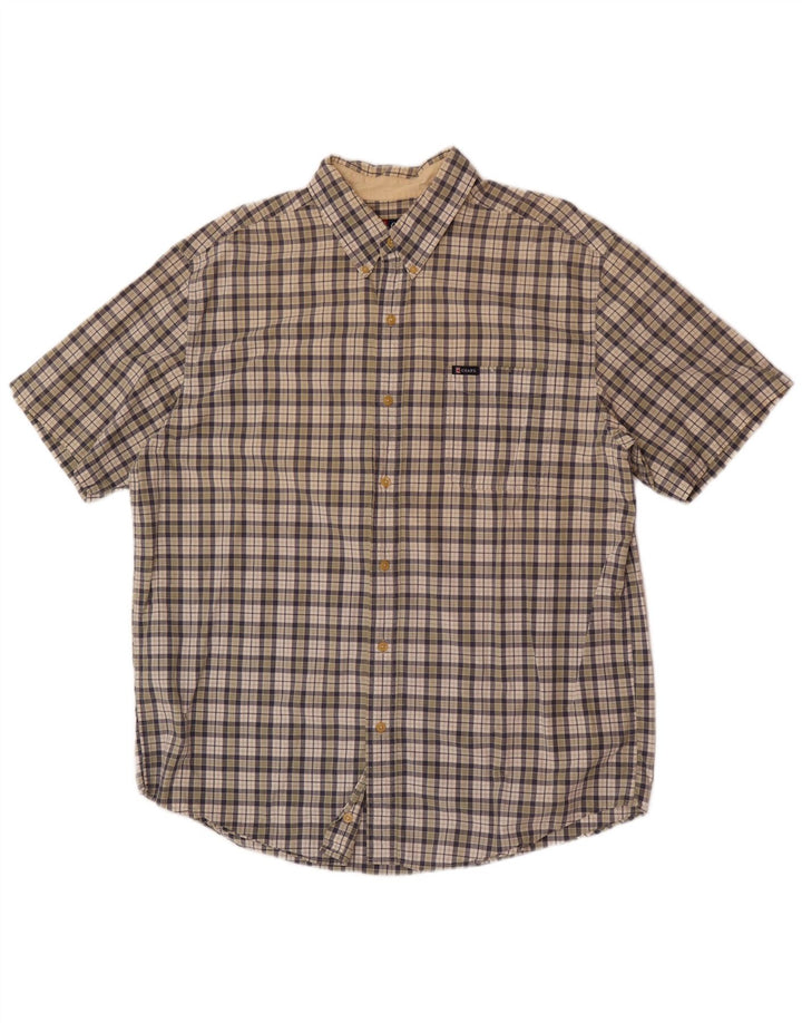 Camisa masculina de manga curta Regular Fit XL algodão xadrez multicolorido Chaps
